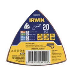 Irwin Schuurvel Driekhoek 95 X 95 Mm Zelfhechtend K60/K120/K180/K320, 20 Stuks -Irwin 123 272