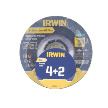 Irwin Doorslijpschijven Ø125 Mm. Dikte 3 Mm. Voor Metaal. 6 Stuks. 1 Irwin Doorslijpschijven Ø125 Mm. Dikte 3 Mm. Voor Metaal. 6 Stuks.