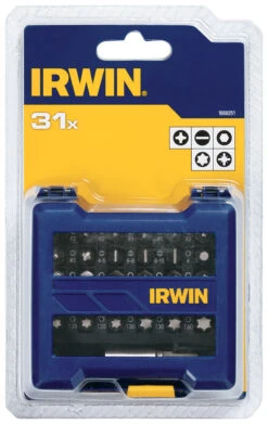 Irwin Schroefbitset Compact. PH/PZ/Torx/sleuf/inbus 25 Mm 31-delig. Inclusief Schroefbithouder. -Irwin 41 164