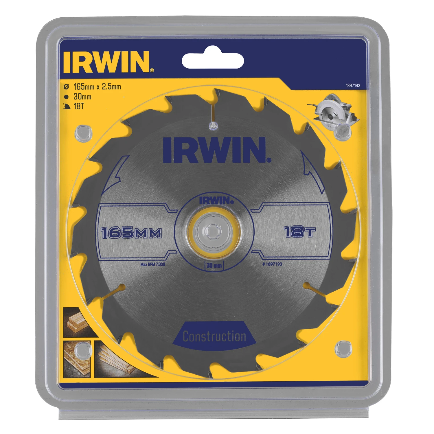 Irwin Cirkelzaagblad Ø165 Mm. Inclusief Reduceerringen Waardoor Geschikt Voor Asgat 16, 20 En 30 Mm, Vertanding 18T 3 Irwin Cirkelzaagblad Ø165 Mm. Inclusief Reduceerringen Waardoor Geschikt Voor Asgat 16, 20 En 30 Mm, Vertanding 18T - Afbeelding 3