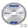 Irwin Cirkelzaagblad Ø210 Mm. Inclusief Reduceerringen Waardoor Geschikt Voor Asgat 16, 20 En 30 Mm, Vertanding 40T