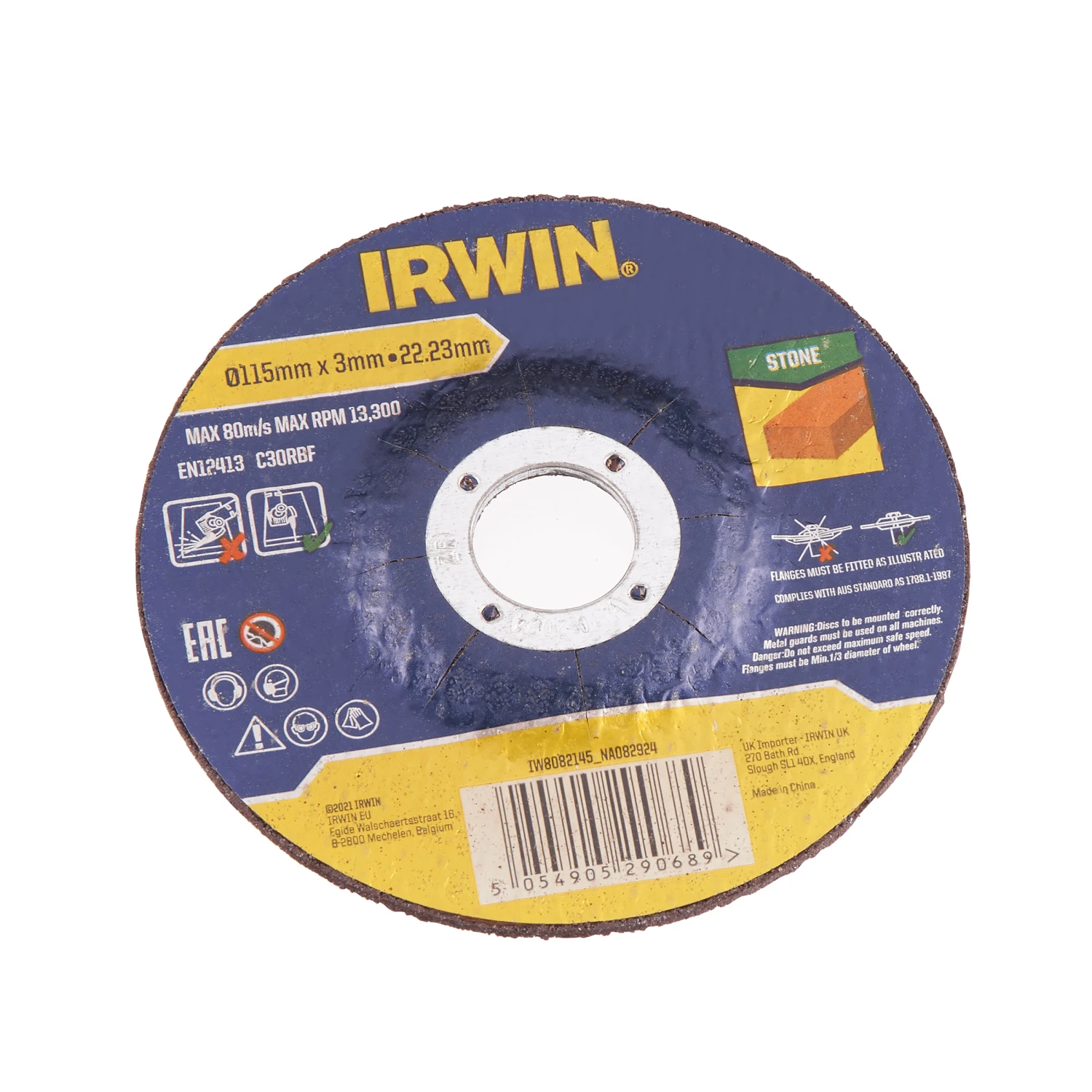 Irwin Doorslijpschijven Ø115 Mm. Dikte 3 Mm. Voor Steen. 6 Stuks. 2 Irwin Doorslijpschijven Ø115 Mm. Dikte 3 Mm. Voor Steen. 6 Stuks. - Afbeelding 2